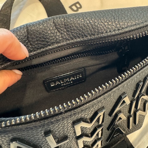 Balmain Paris Black Leather Bum Bag - Picture 10 of 13